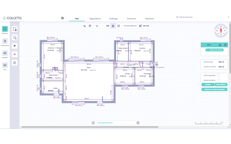 Le dessin du plan du logement avec Calixta